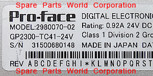 PROFACE) GP2300-TC41-24V(2980070-02) - 工控王國集團- Spare Parts