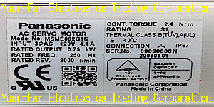 PANASONIC) MSME082G1S - 工控王國集團- Spare Parts World Corporation